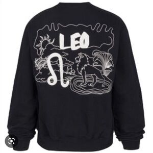 Good American plus size Black Zodiac Leo Graphic crewneck sweatshirt new w tags